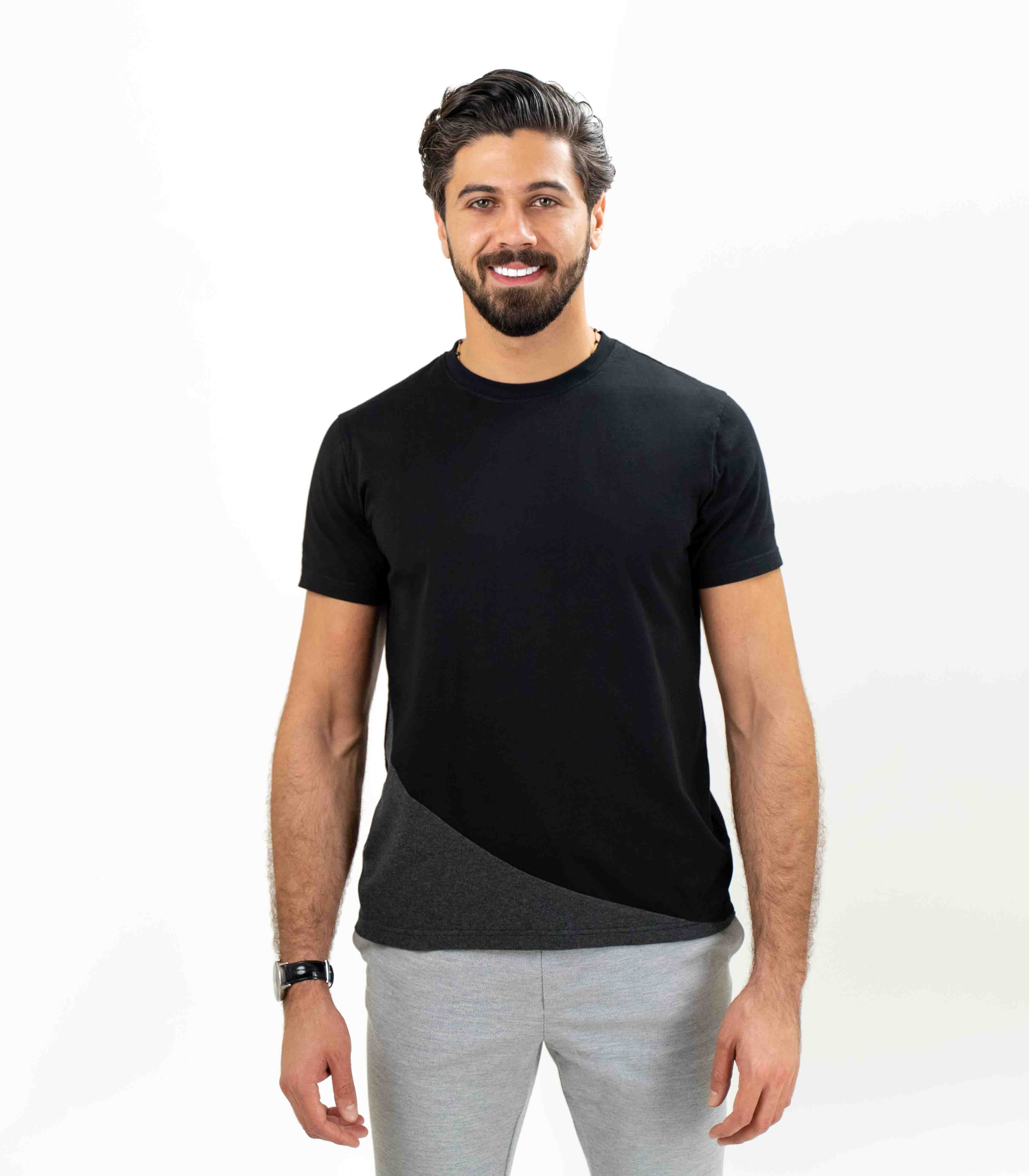 Grey Cut Black T-shirt